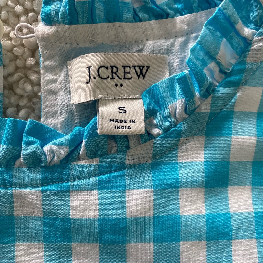 J crew gingham sleeveless tank top